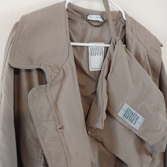 Men's Kenneth Barnard Tan Nylon Trench/Rain Coat with Storage Tote - One Size - Picture 2 of 7